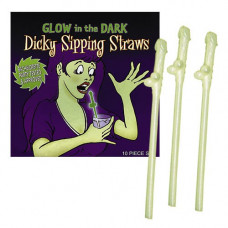 Penis Straws Glow in the Dark 10 pack